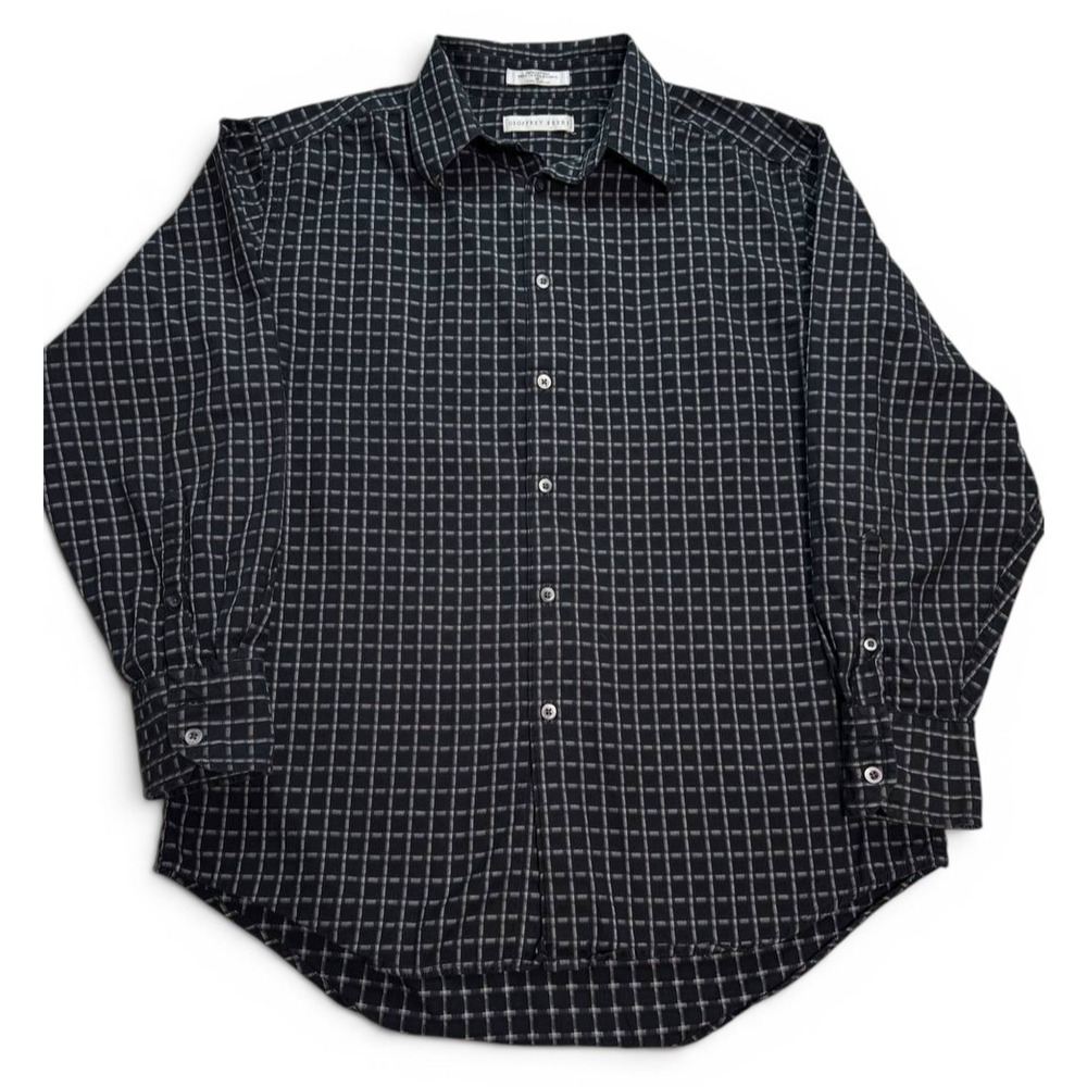 Geoffrey Beene Men’s Medium Black Plaid Button Up Long Sleeve Shirt